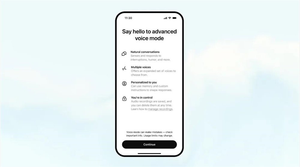 ChatGPT 高级语音模式升级：更有“人情味”，新增多语言翻译功能