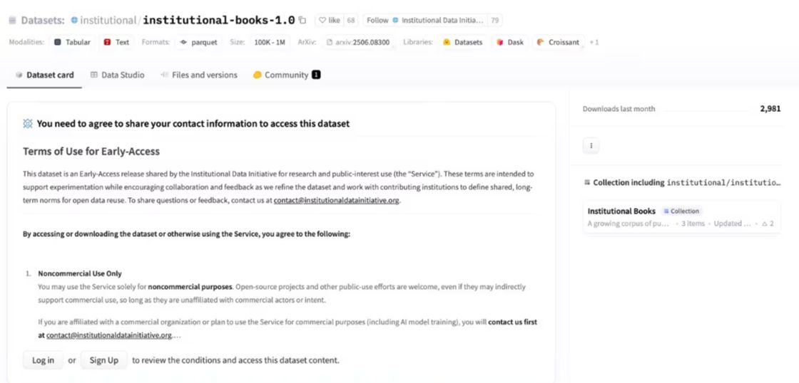哈佛大学开源 AI 训练数据集“Institutional Books 1.0”，涵盖馆藏 98.3