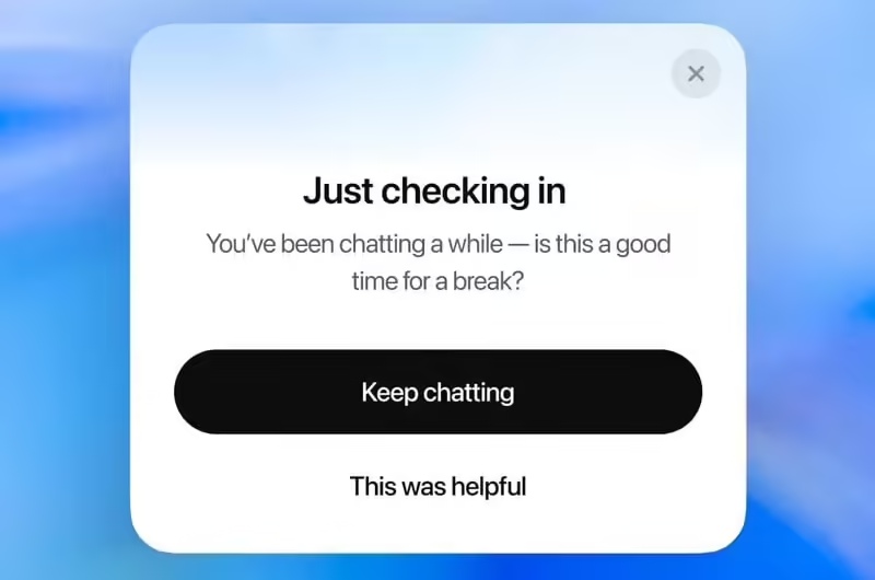 8f3941ffj00t0i45w004cd000m800eqp OpenAI 将为 ChatGPT 用户增加时长提醒:别沉迷 AI 聊天,健康最重要