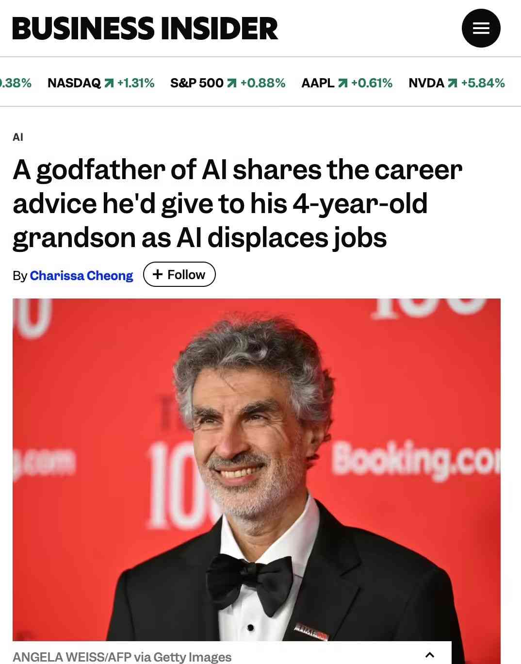 6c2289b6j00t7pdf7003qd000tu0120p “AI教父”约书亚・本吉奥:AI 时代的人类要努力成为一个“美丽的个体”