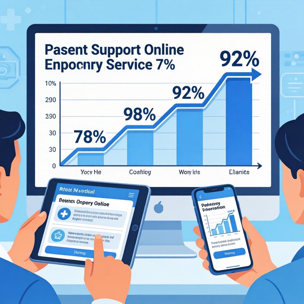 支持门诊开展线上预约服务的家长比例从78%提升至92%