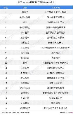 图表10：2019年我国医疗大数据TOP20企业