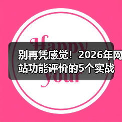 别再凭感觉！2026年网站功能评价的5个实战维度