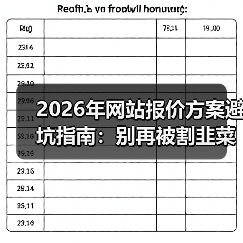 2026年网站报价方案避坑指南：别再被割韭菜了！