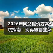2026年网站报价方案避坑指南:别再被割韭菜了!(图2) 2026年网站报价方案避坑指南:别再被割韭菜了!(图2)
