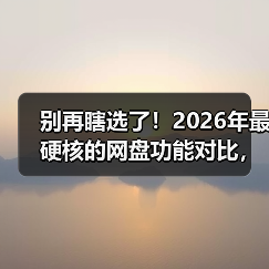 别再瞎选了!2026年最硬核的网盘功能对比,看完省下3年冤枉钱(图4) 别再瞎选了!2026年最硬核的网盘功能对比,看完省下3年冤枉钱(图4)